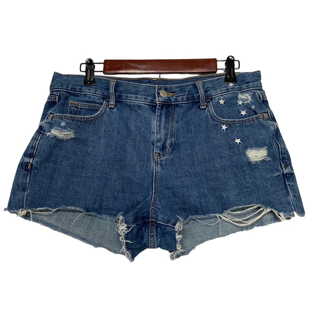 Sexy Cutoff Boyfriend Star Embroidered Denim Old Navy Jean Shorts Blue